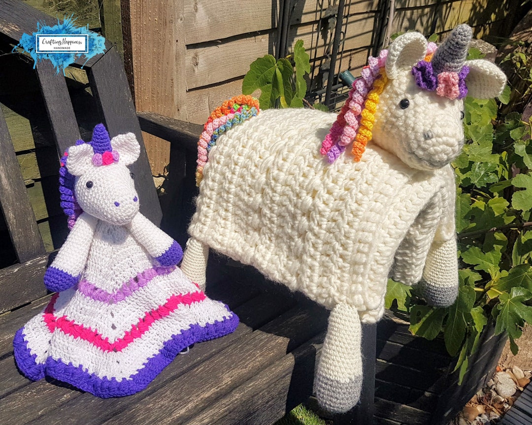 Unicorn Baby Blanket & Unicorn Lovey Baby Shower Set CROCHET PATTERN