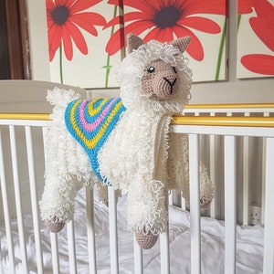 3in1 Llama Baby Blanket Crochet Pattern Alpaca Llama Blanket Stroller Pram Toy Security Blanket Lovey Baby Shower Gift Boy Amigurumi Llama image 2