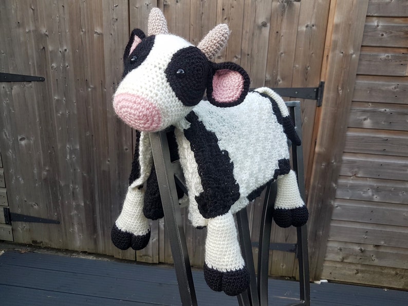 3in1 Farm Cow Folding Baby Blanket Crochet Pattern C2C Etsy