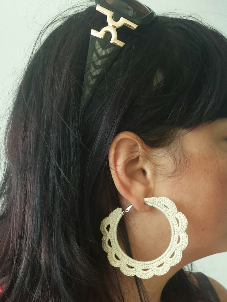 Quick & Easy Crochet Festival Hoop Earrings Pattern - Crochet Jewellery -