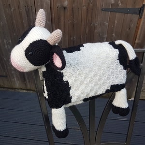 3in1 Farm Cow Folding Baby Blanket Crochet Pattern C2C Graphghan Cow Print Pram Crochet Blanket Toy Lovey Baby Shower Gift Birthday image 8