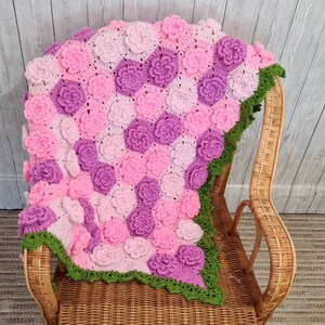 Summer Garden Flower Baby Blanket Lapghan Crochet Pattern Hexagon Blanket Baby Shower Gift Easy Flower Blanket Afghan Christmas Birthday image 7