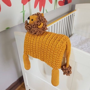 3in1 Safari Lion Folding Baby Blanket Crochet Pattern Stroller Pram Toy Security Blanket Lovey Baby Shower Gift For Boy Girl Present Toy image 9