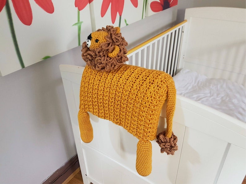 3in1 Safari Lion Folding Baby Blanket Crochet Pattern Stroller Pram Toy Security Blanket Lovey Baby Shower Gift For Boy Girl Present Toy image 9