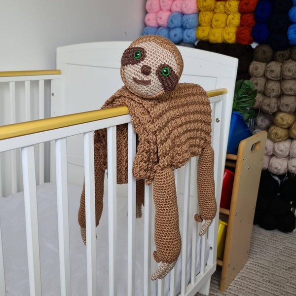 3in1 Jungle Sloth Folding Baby Blanket Crochet Pattern | Pram Toy Security Blanket Lovey Sloth Baby Shower Baby Gift Birthday Nursery Decor