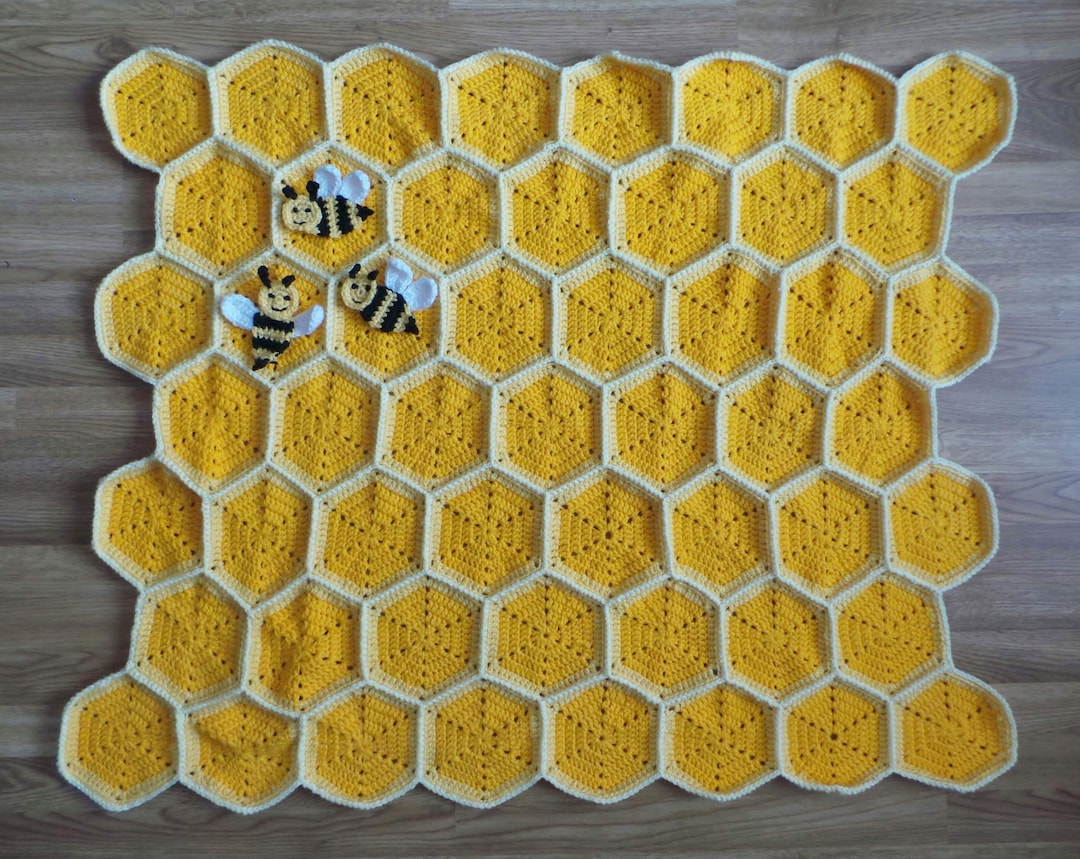 Bee happy honeycomb baby blanket hotsell
