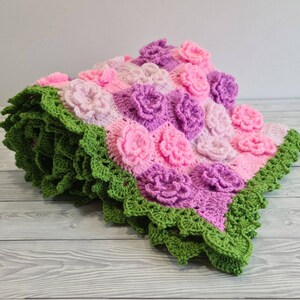 Summer Garden Flower Baby Blanket Lapghan Crochet Pattern Hexagon Blanket Baby Shower Gift Easy Flower Blanket Afghan Christmas Birthday image 6