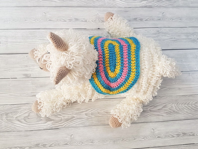 3in1 Llama Baby Blanket Crochet Pattern Alpaca Llama Blanket Stroller Pram Toy Security Blanket Lovey Baby Shower Gift Boy Amigurumi Llama image 8