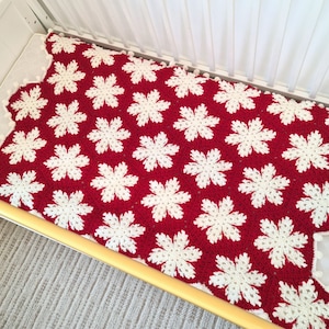 Christmas Snowflake Baby Blanket Lapghan Crochet Pattern | Hexagon Blanket Baby Shower Gift Easy Snowflake Blanket Star Xmas Afghan Birthday