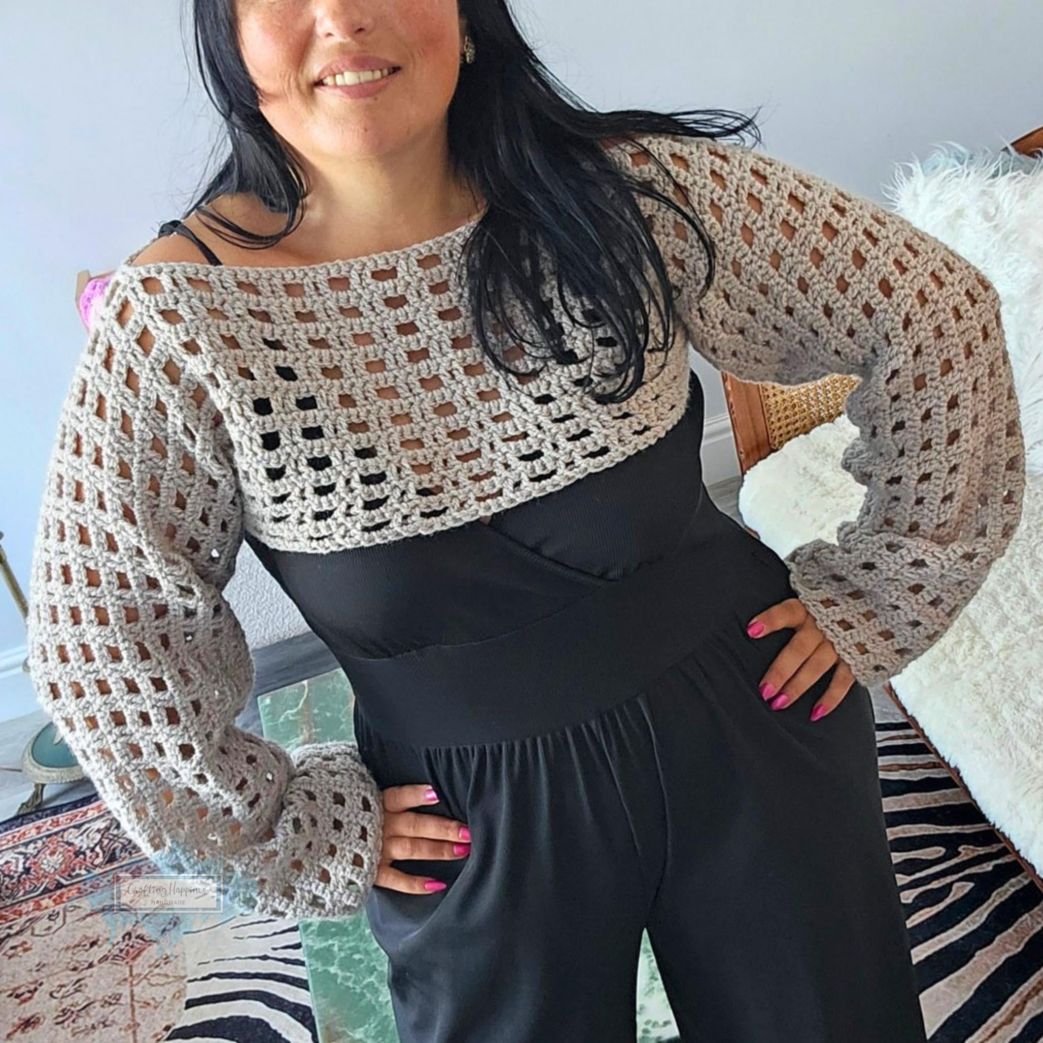 39 Crochet Shrug Patterns with Lace, Granny Squares, and Sleeves 17 Crochet Pattern Basic Mesh Shrug Summer Sweater Long