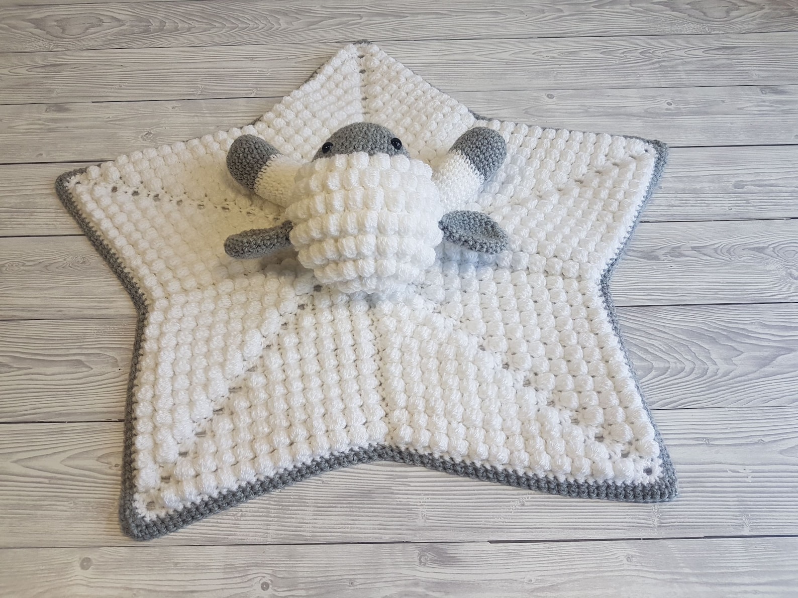 Liam the Lamb Baby Lovey Blanket Comforter Security Blanket Crochet