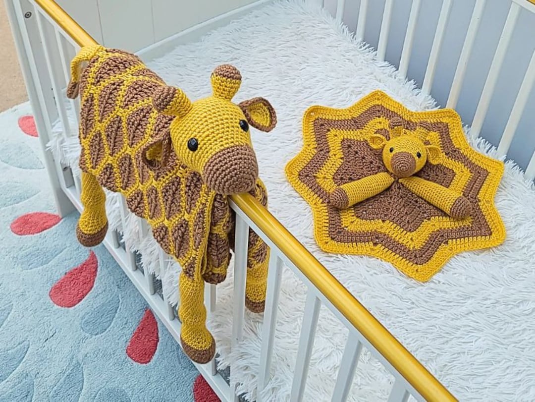 Giraffe Baby Blanket & Lovey Baby Shower Set CROCHET PATTERN Giraffe
