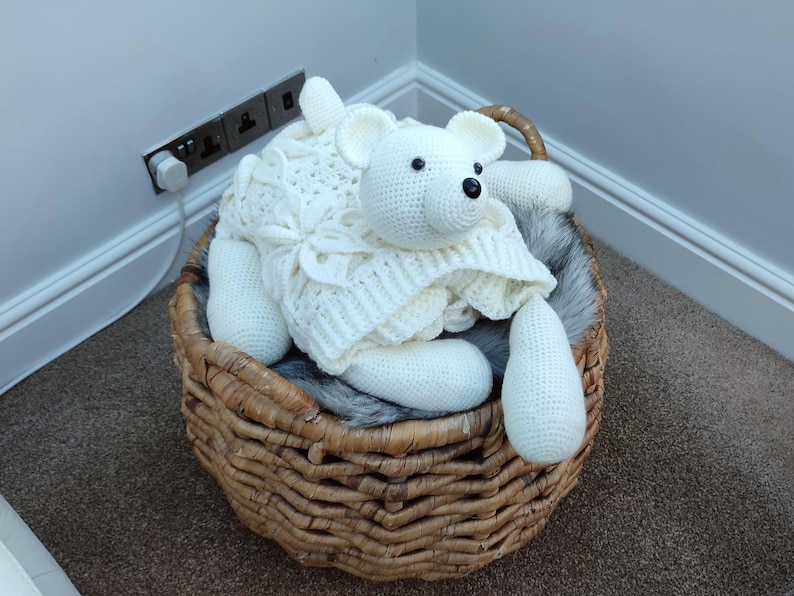 3in1 Polar Bear Folding Baby Blanket Crochet Pattern Pram Toy Etsy UK