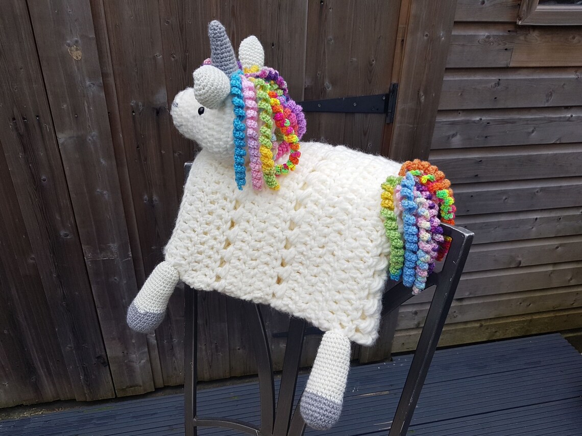 3 in 1 Rainbow Unicorn Baby Blanket Toy Lovey Security Blanket Etsy