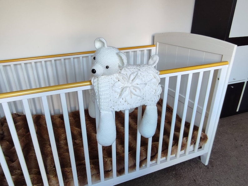 3in1 Polar Bear Folding Baby Blanket Crochet Pattern Pram Toy Etsy UK