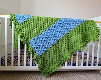 Trellis Flowers Crochet Baby Blanket Pattern | Lapghan Afghan (PDF Pattern)