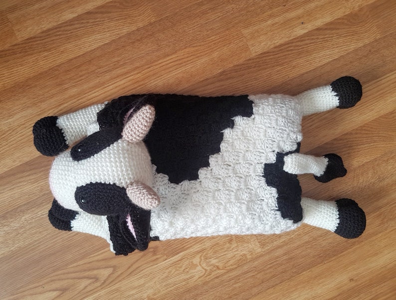 3in1 Farm Cow Folding Baby Blanket Crochet Pattern C2C Graphghan Cow Print Pram Crochet Blanket Toy Lovey Baby Shower Gift Birthday image 6