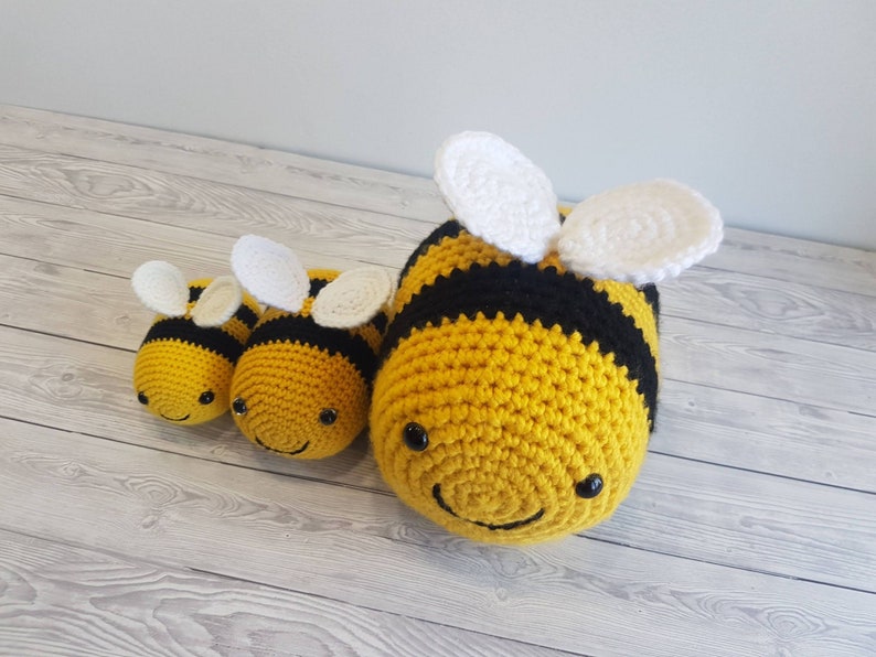 TikTok Bee Crochet Pattern In 3 Sizes Giant Bee Pattern Bumblebee Baby Bee Crochet Baby Shower Gift Amigurumi Bee Toy Christmas Gift image 9