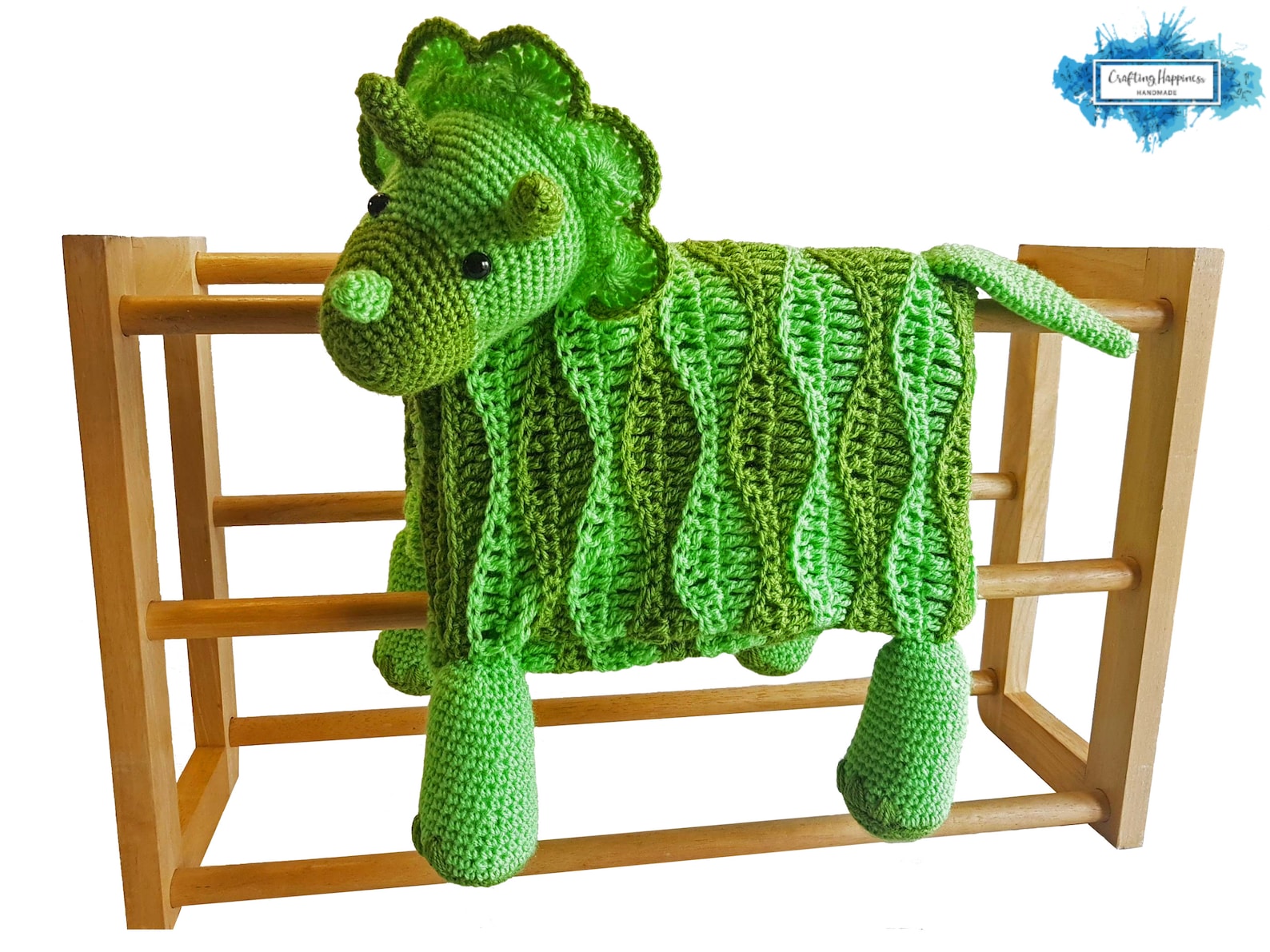 Triceratops Dinosaur Baby Blanket Crochet Pattern Stroller Blanket Baby