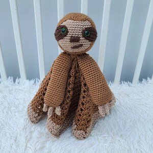 Smooch the Sloth Lovey Baby Blanket Comforter Security Blanket Crochet ...
