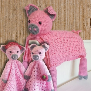 Pig Baby Blanket & Lovey Crochet Pattern Set (PDF)
