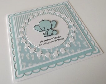 Birth Card Baby Young Elephant