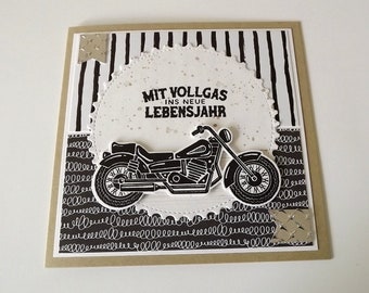 Birthday card congratulations card motorcycle man