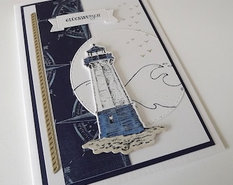 Greeting card maritime lighthouse