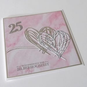 Glückwunschkarte zur  Silberhochzeit  Hochzeitstag