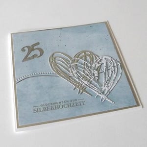 Glückwunschkarte zur  Silberhochzeit  Hochzeitstag 25 Jahre Ehe