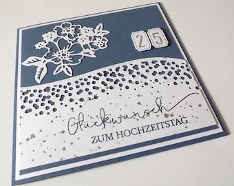 Congratulations card silver anniversary wedding anniversary