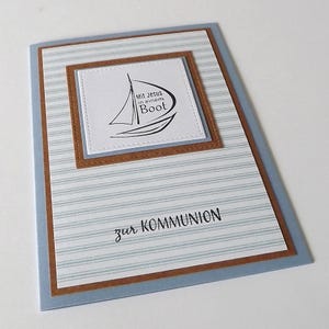 Karte zur Kommunion Glückwunschkarte Boot
