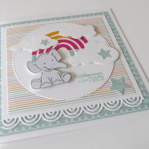 Babykarte Elefant Geburt