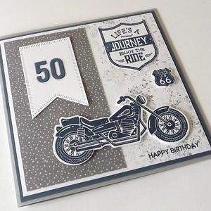 Geburtstagskarte mit Zahl Motorrad Runder Geburtstag