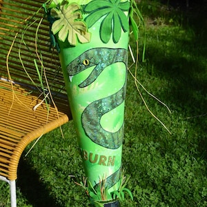 Schultüte mit Schlange im Dschungel, Zuckertüte grüne Mamba, 3D-Design