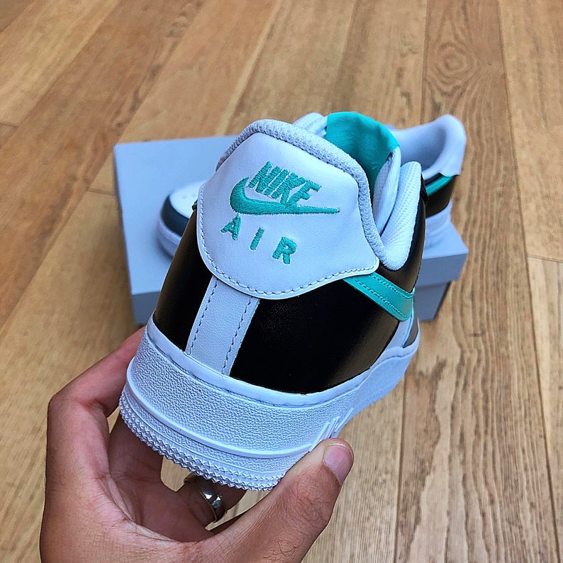 Nike Air Force 1 personalizado Turquesa Negro \u0026 Gris | Etsy España