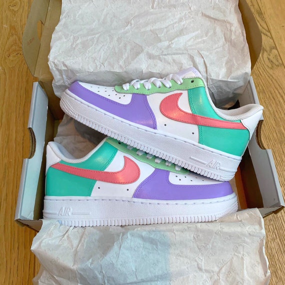 pink blue and purple nike