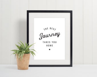 Journey Home | Art Printable | Wall Art | Art Print | Ready to Frame | Printable Art | Type Poster | Home Decor | Instant Download