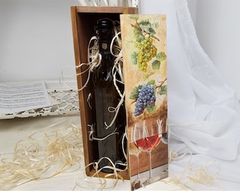 Personalized Wooden Wine Box Wooden Wedding Wine Box Memory Box Anniversary Personalized Wine Box Wooden Chest for Wine Rustic Wine Box