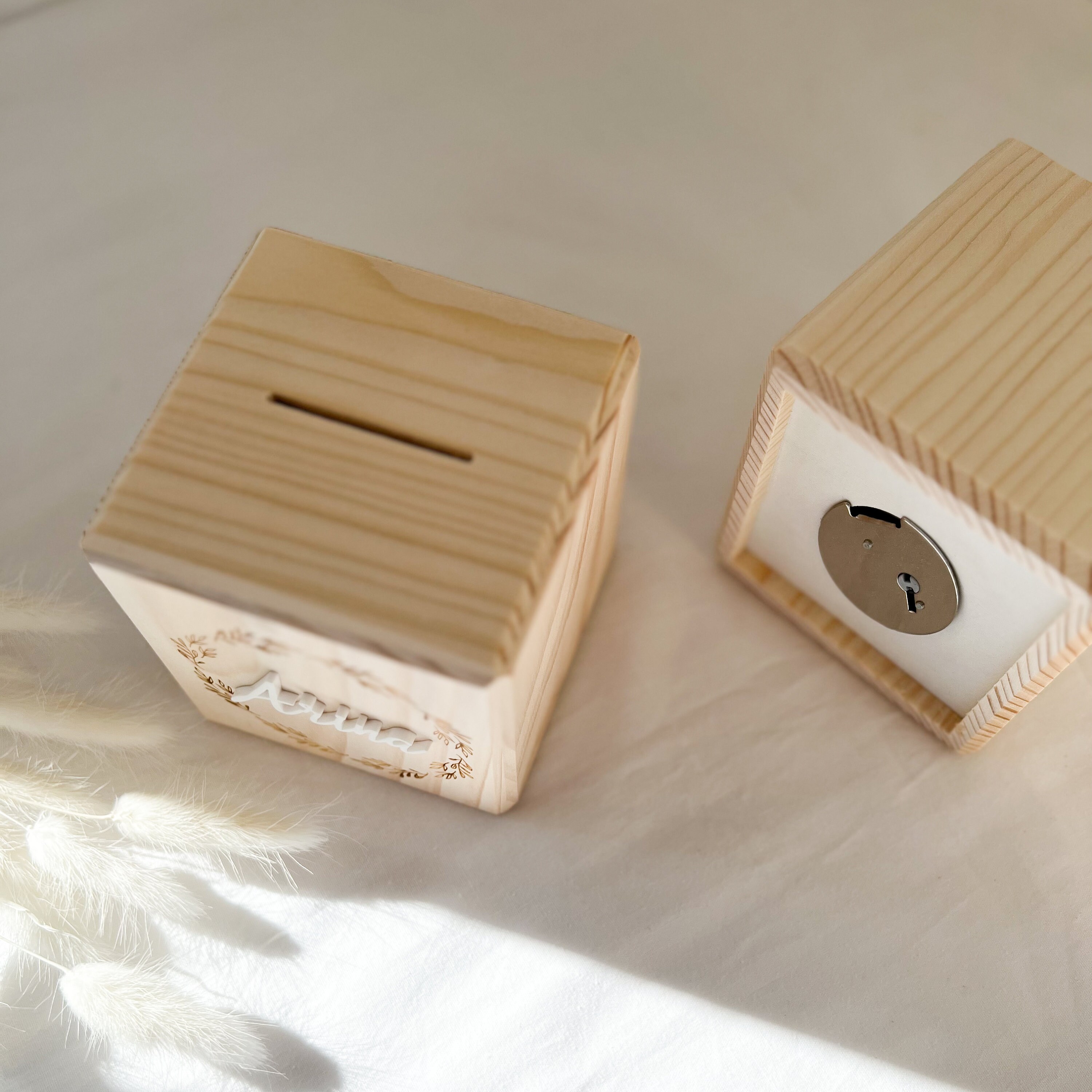 Personalized wooden money box, Birthday gift for a child, Christmas