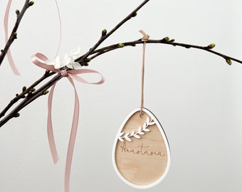 Egg pendant for Easter basket contour branch 3D