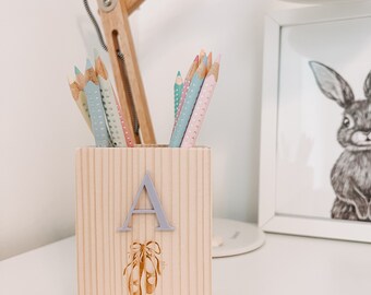 Personalized pencil cup, school enrollment gift for a school child