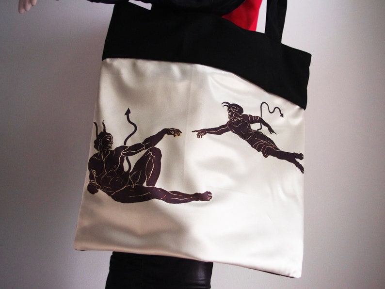 glossy bag Michael Angelo shopperbag hand made upcycling. devils Big bag