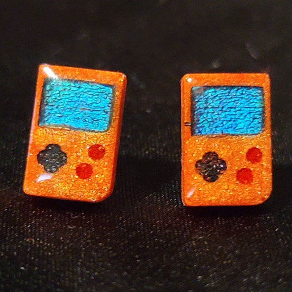 Orange Game Boy Earrings
