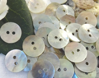 10 mother-of-pearl buttons Round 11mm button kids buttons baby buttons small boys girl baby kids button 2 hole hole mini silver shell shimmer