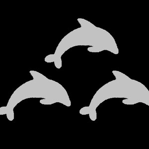 3x dolphin reflective iron-on appliqué iron-on transfers light up safety iron-on appliqués children fluorescent dolphin fish