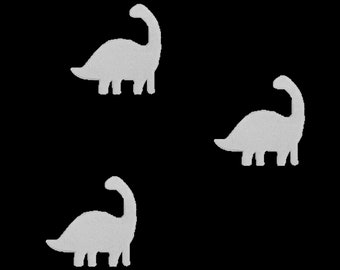 3x Dino Dinosaurier reflektierende Aufbügler Applikation Bügelbilder leuchten Sicherheit Bügelbild Applikationen Kinder fluoreszierend