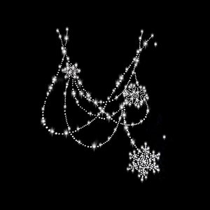 Strass Schneeflocken Kette Applikation Bügelbild Dekolleté hot fix Applikationen Strasssteine rhinestone Winter Weihnachten snow necklace Bild 1