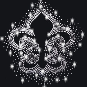 XL Lily Fleur De Lis Rhinestone Application Ironing Image Application hot fix Applications Rhinestones Rhinestone Iron Princess King Nobility image 2