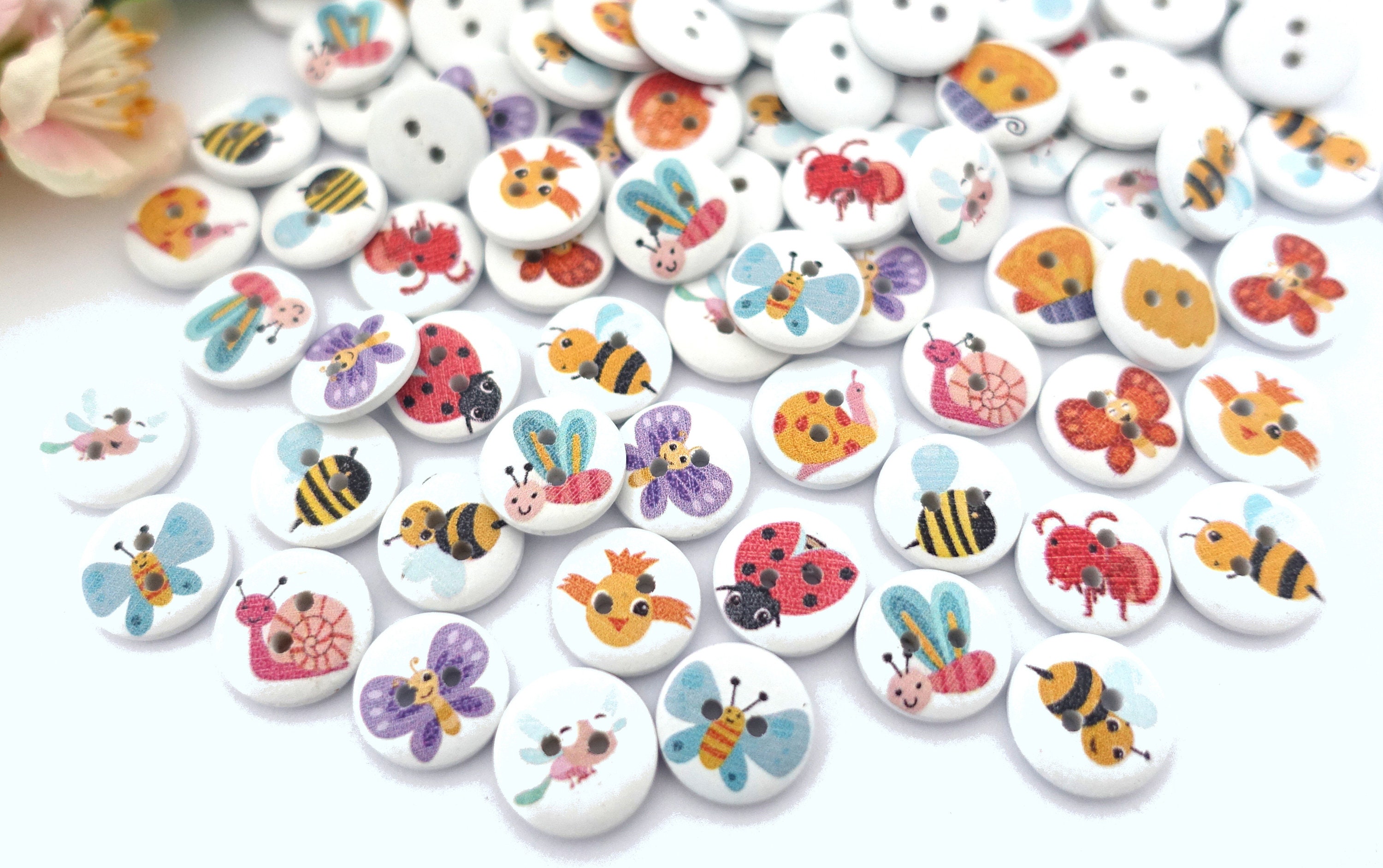 3 Boutons Fleur émeraude 1 Cm - Pour Layette, Poupées, Corsages, Neufs, Origine France